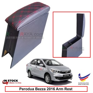  Perodua Bezza 2016 4' Plywood PVC Armrest Center Console Box (Sponge+Diamond) 